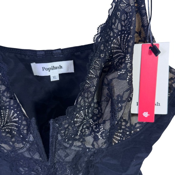 NWT Popilush Lace Shapewear Bodysuit – V-Neck Tummy Control Thong – XL - Picture 6 of 8